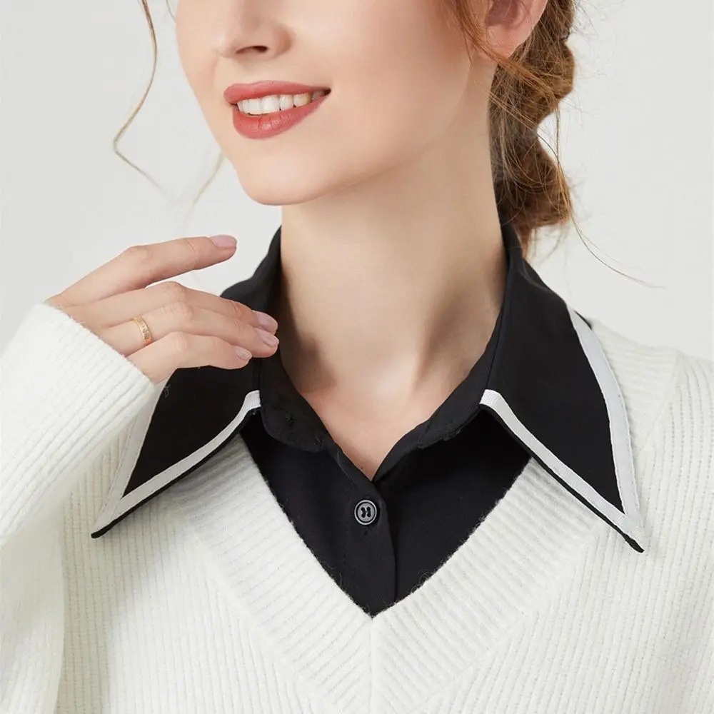 Fashion Cotton Detachable Blouse False Collar Clothes Accessories Lapel Shirt Fake Collar Classic Blouse False Collar