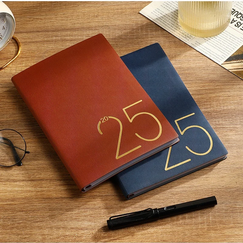 Imagem -05 - Papel Grosso Resistente à Água para o Trabalho pu Cover Notebook Agenda Diária Livro de Gerenciamento de Tempo 365 Planner One Page Per Day a5 Notebook 2023