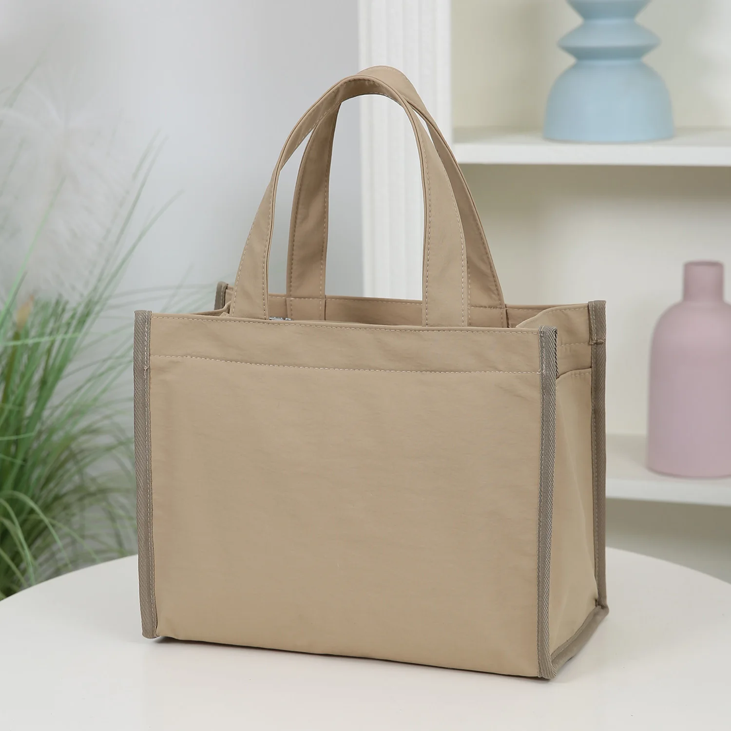 DLIU, Neuer Stil, Einfarbig, Große Kapazität, Tragetasche, Lunchbox-Aufbewahrungstasche, mit Innenfutter aus Aluminiumfolie – Detail 7