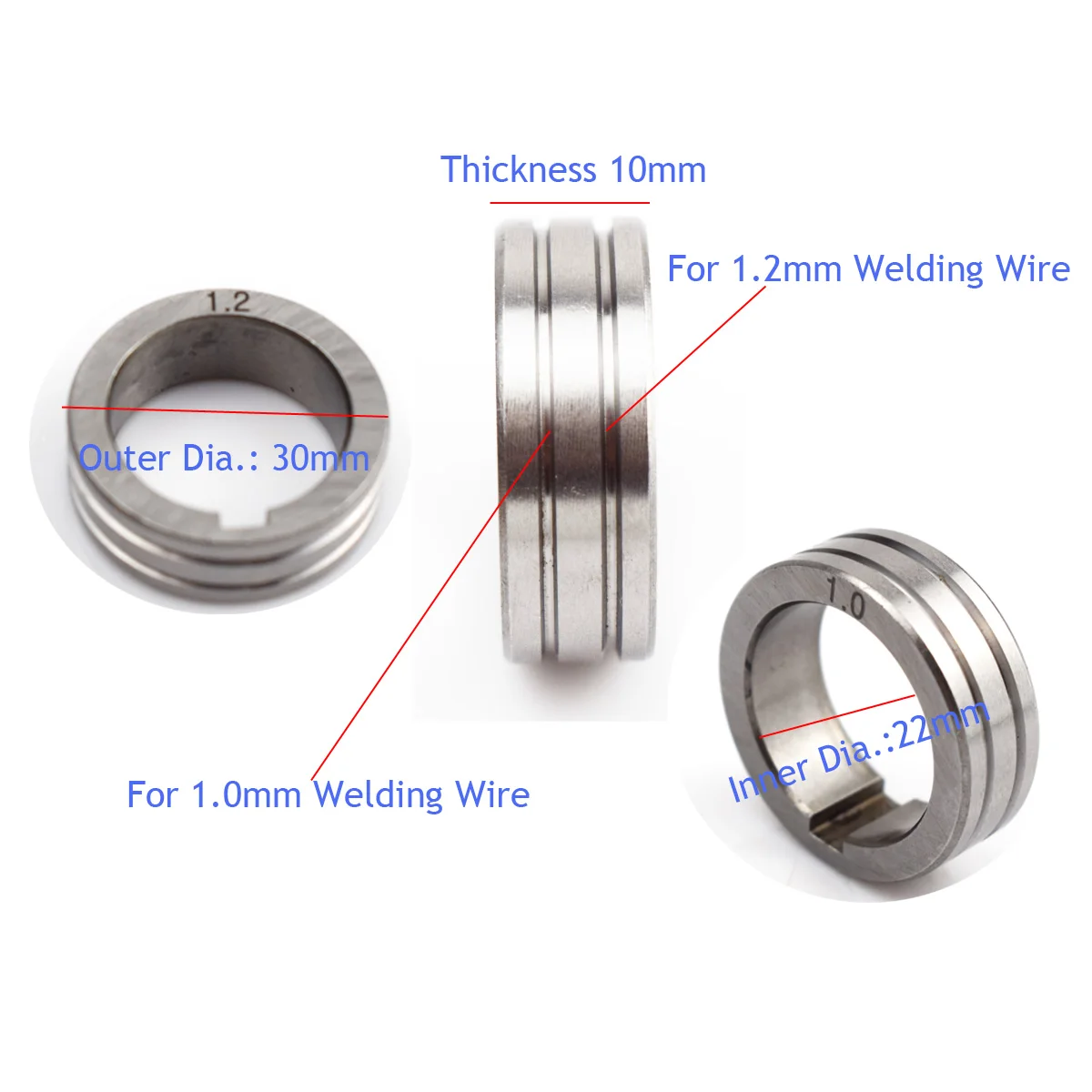 MIG Wire Feeder Wheel 1.0mm 1.2mm Dual Size Roller For Inveter Welder Welding Machine