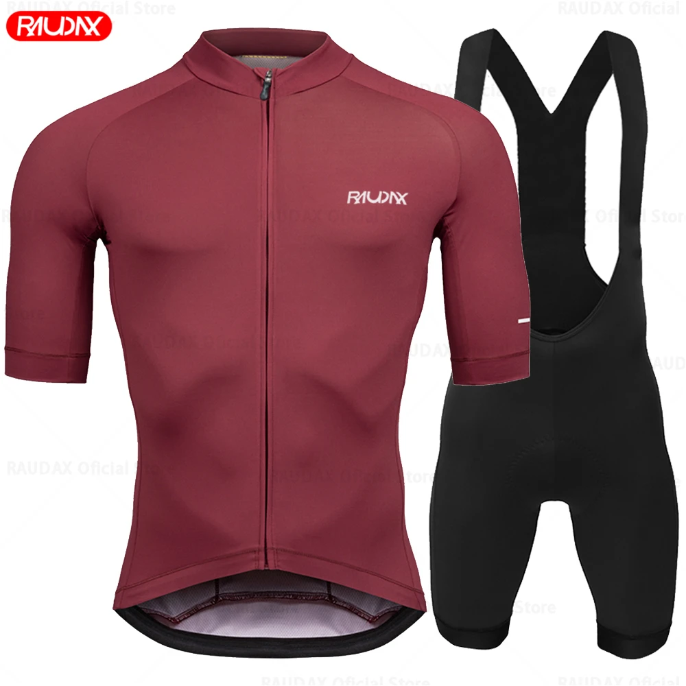 RAUDAX Summer Short Sleeve Cycling Jersey Set MTB Maillot Ropa Ciclismo Bicycle Wear Breathable Cycling Clothing Bike Uniform