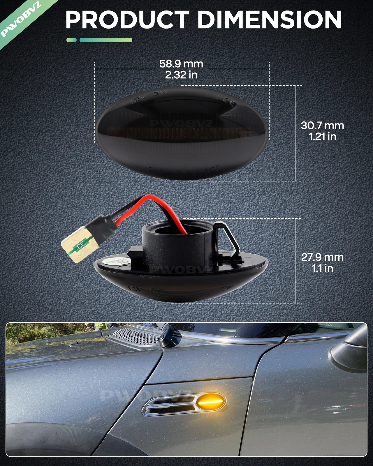LED Dynamic Side Marker Light Turn Signal Light For BMW MINI Cooper R50 R52 R53 Blinker Flowing Water Flashing Light