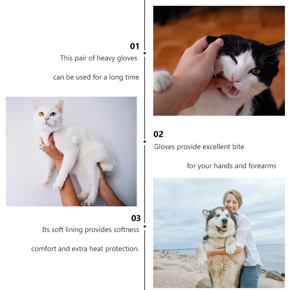 

1Pair Anti-Bite Gloves Heavy Duty Split Shoulder Cowhide for Cooking Barbecue Soldering Fire Resistant Cut Proof Work Protection