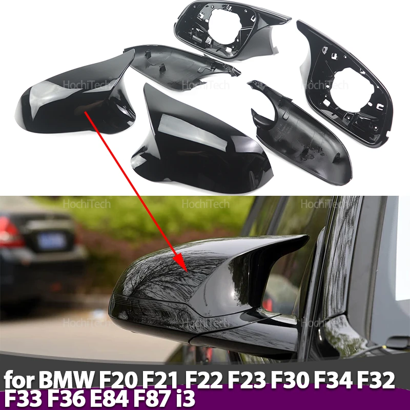 F20 F21 F22 F23 F30 Bright Black Rear View Mirror Cover Style Side Wing Mirror Cap for BMW F34 F32 F33 F36 E84 F87 I3