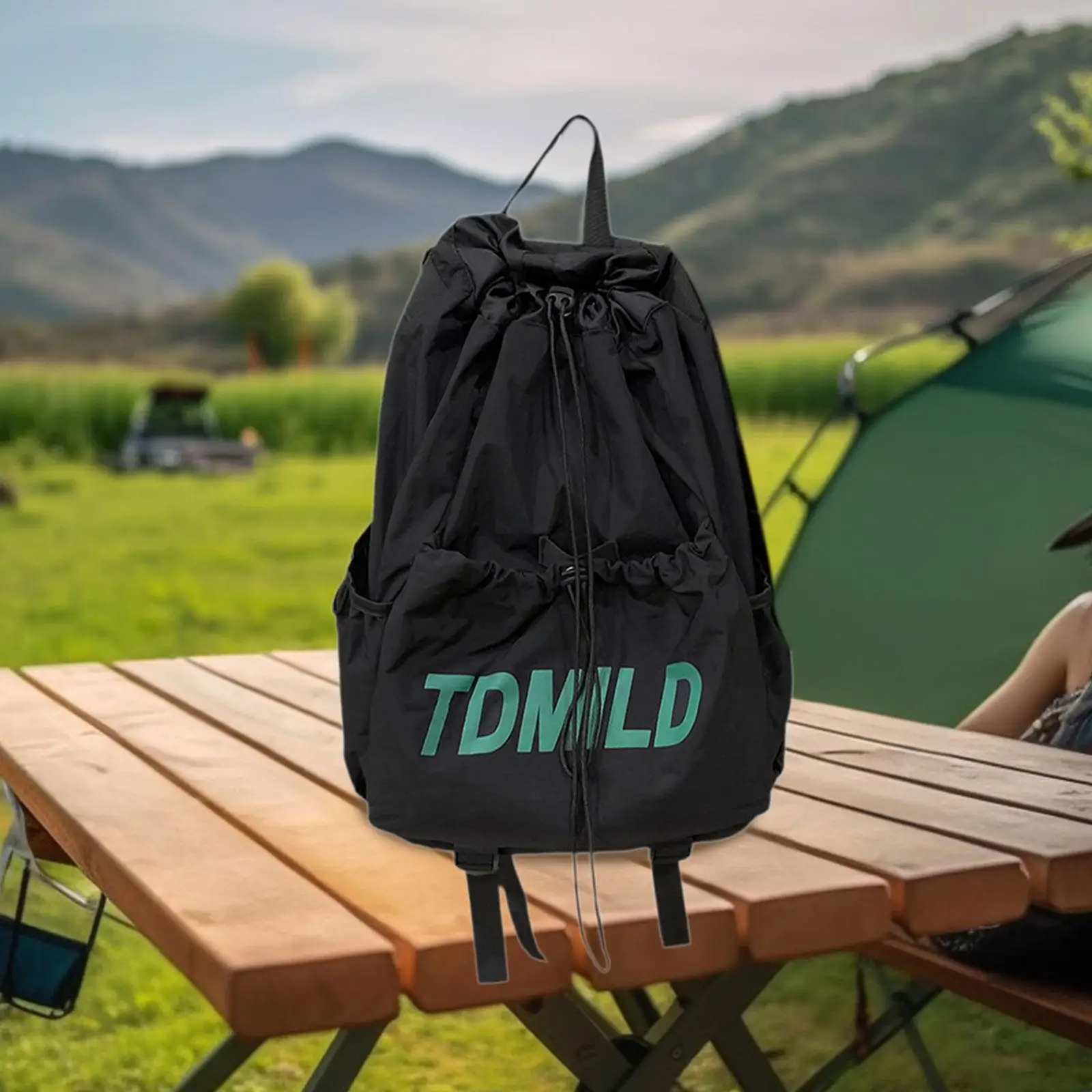 Drawstring Backpack Water Resistant Casual Sack Beach Sports Sackpack Drawstring Bag for Camping Hiking Outdoor Travel Yoga view 6