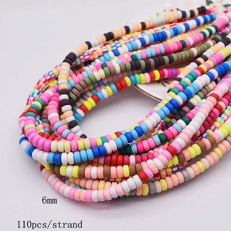 6x3mm Polymer Clay Beads Wheel Chip Disk Loose Spacer Beads For Jewelry Making DIY Design Bracelet Finding