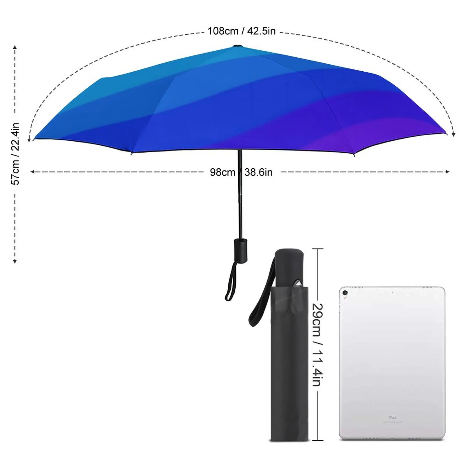 Colorblock Print Umbrella Neon Sunset Cheap Windproof Umbrella Automatic Painting Reinforced Garden Umbrella