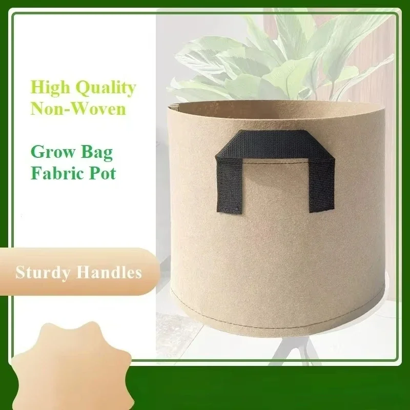 1/2/3/5/7/10/12 Gallon Garden Vegetable/Flower/Plant Bag Thickened Non-Woven Plant Bag Aerated Cloth Pot A Pot With A Handle
