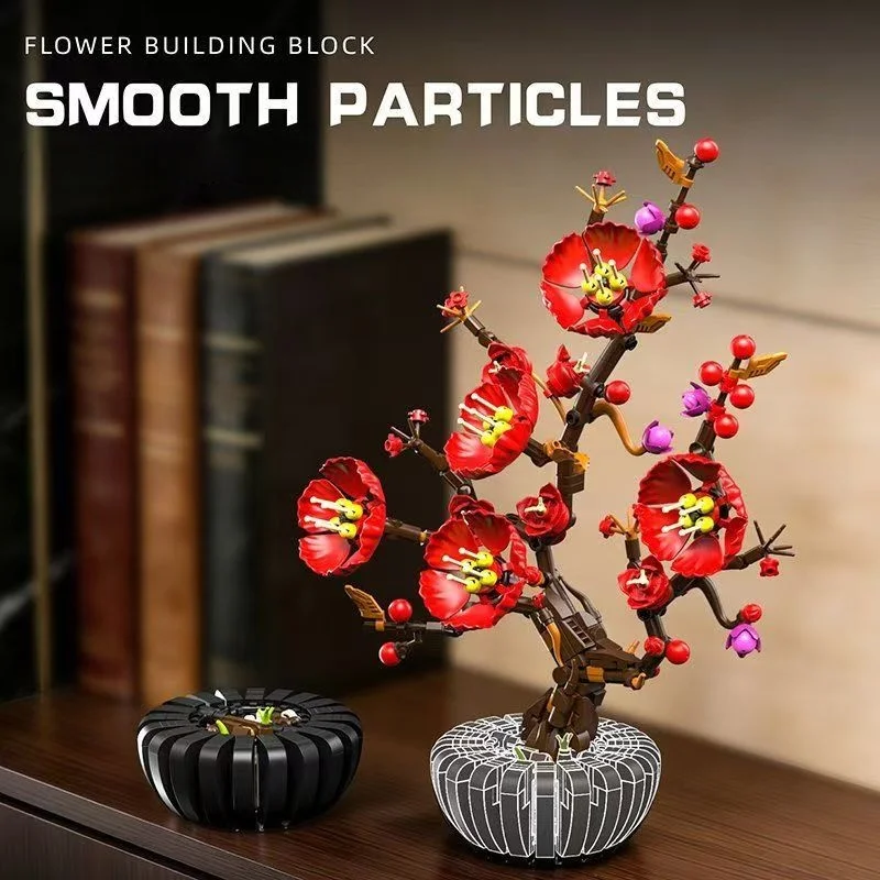 MOC Preserved Flowers Building Blocks City Home Decoration Bird of Paradise Chrysanthemum Plum Blossom Bricks Toys  DIY Gift view 2