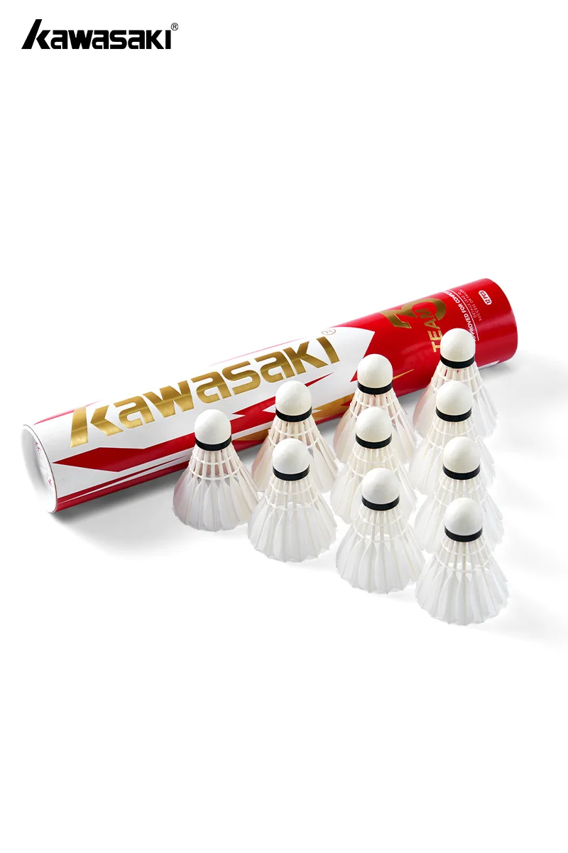 Kawasaki Federbälle für Badminton Weiße Gänsefeder Präzise Landung Federball Geeignet für Fortgeschrittenes Training & Wettkämpfe – Detail 11