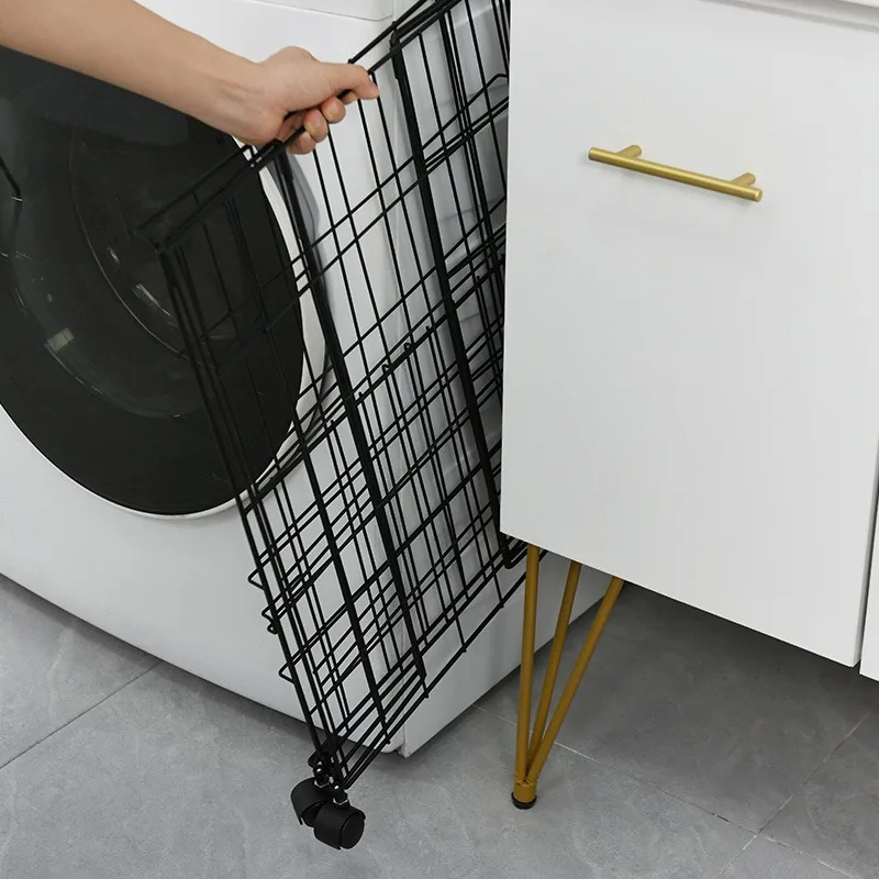 Toilet Laundry Basket Household Crack Folding Dirty Laundry Basket Bathroom Wrought Iron Multifunctional