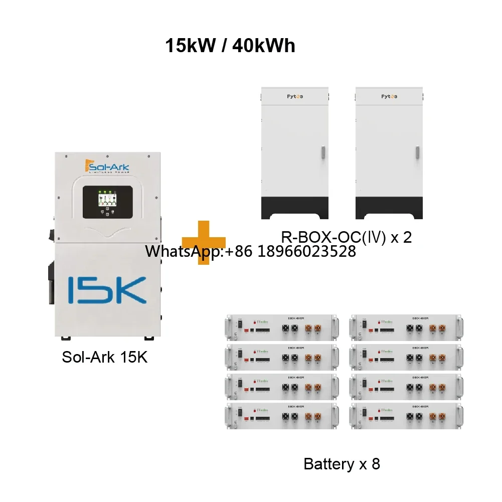 Pytes lifepo4 wall-mounted battery solar energy system with 12kw 15kw Sol-ark inverter for solar energy storage battery