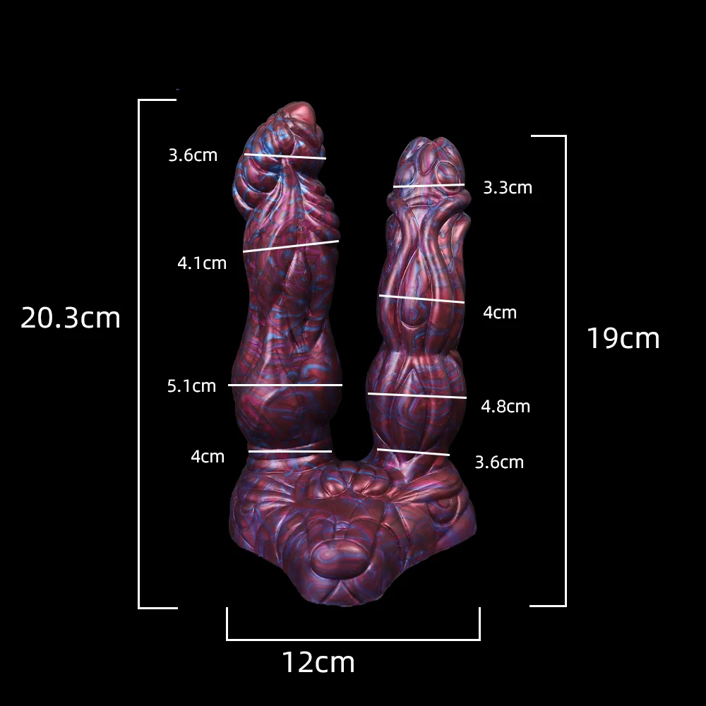 FAAK Large Double Dildo Fantasy Animal Penis Silicone Multi Color Huge Anal Plug Sex Toys For Lesbian Female Masturbator