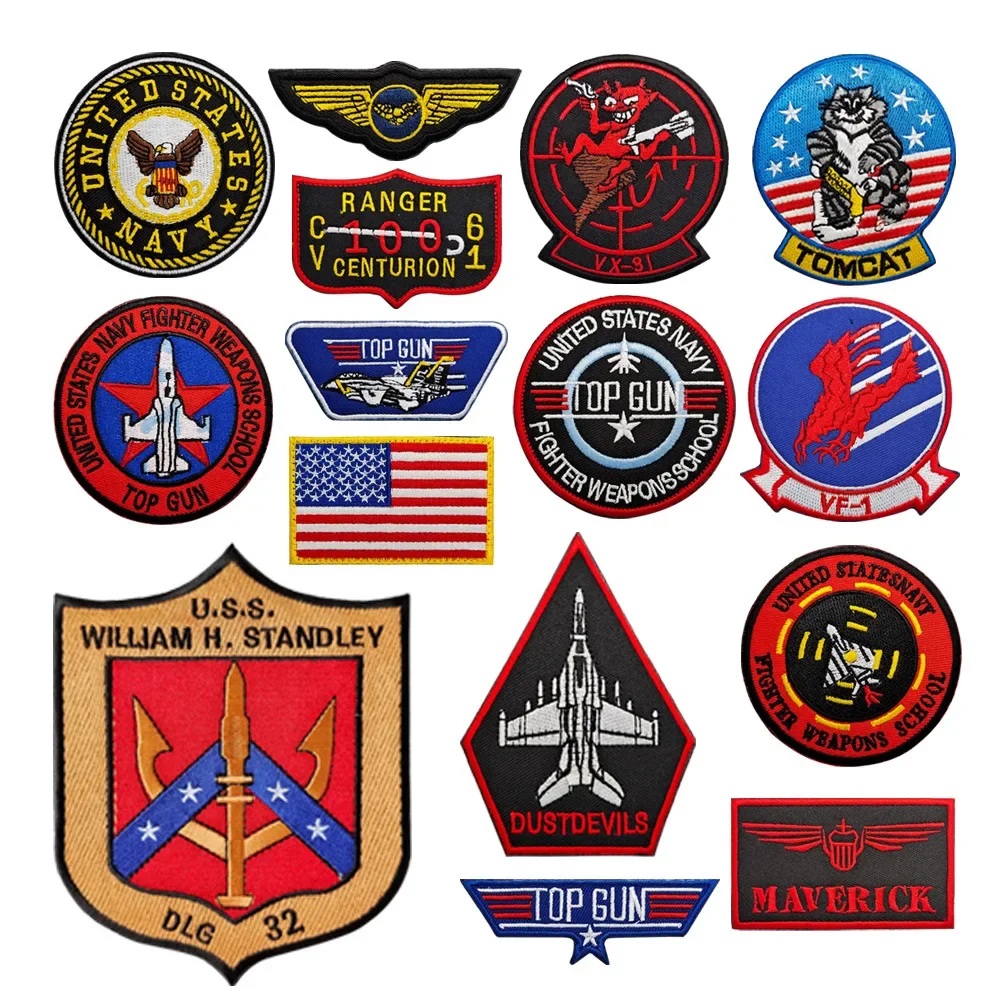 Aviation Patch  Tactical Badge Armband  Badge American Flag, CV-61 USS Ranger 100 Centurion, Tomcat, Pete Mitchell