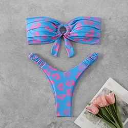 New Strapless Ring Folded Cute Backless Bikini Summer Beach Women's Swimsuit Manufacturer Wholesale Cross-border
