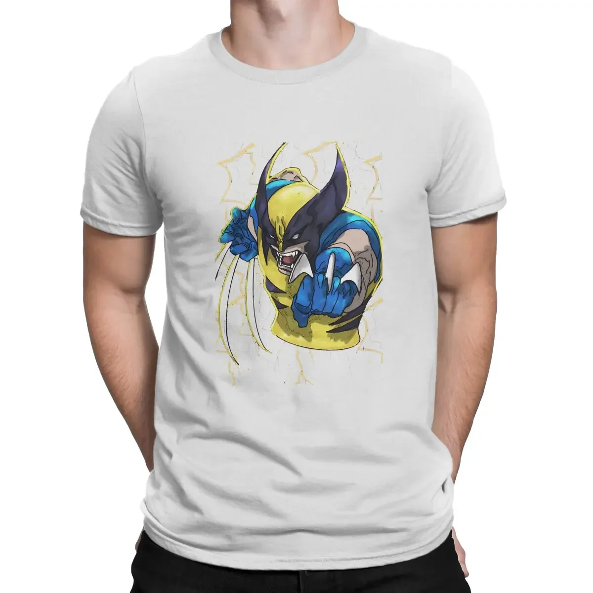 Comics Man's TShirt Disney Marvel Deadpool And Wolverine Crewneck Tops Fabric T Shirt Humor High Quality Gift Idea