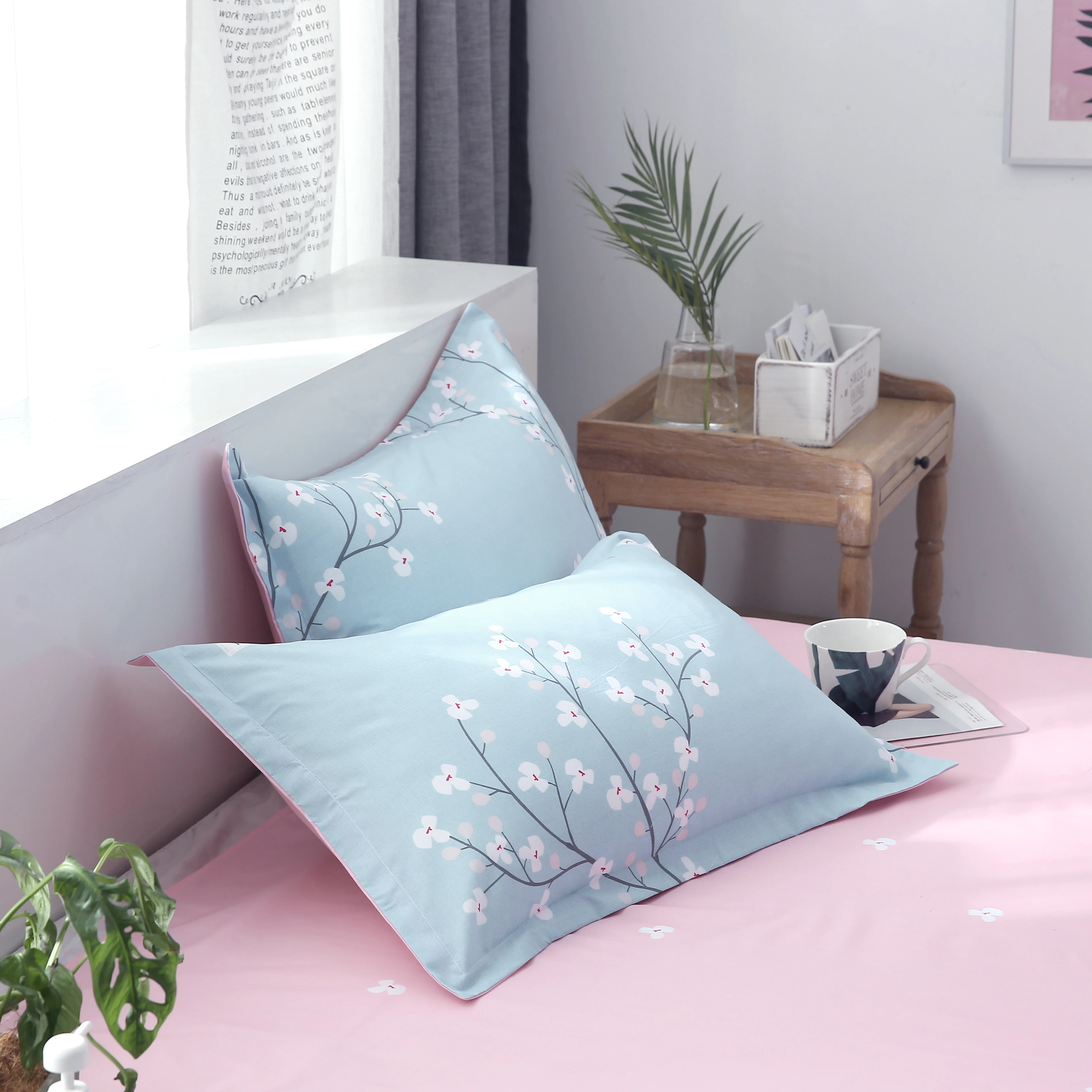 2Pcs Korean Style Flower Envelope Pillow Cases for Bedroom Home Bedding Edge Soft Pillow Cover Envelope Pillowcases Home Bedding