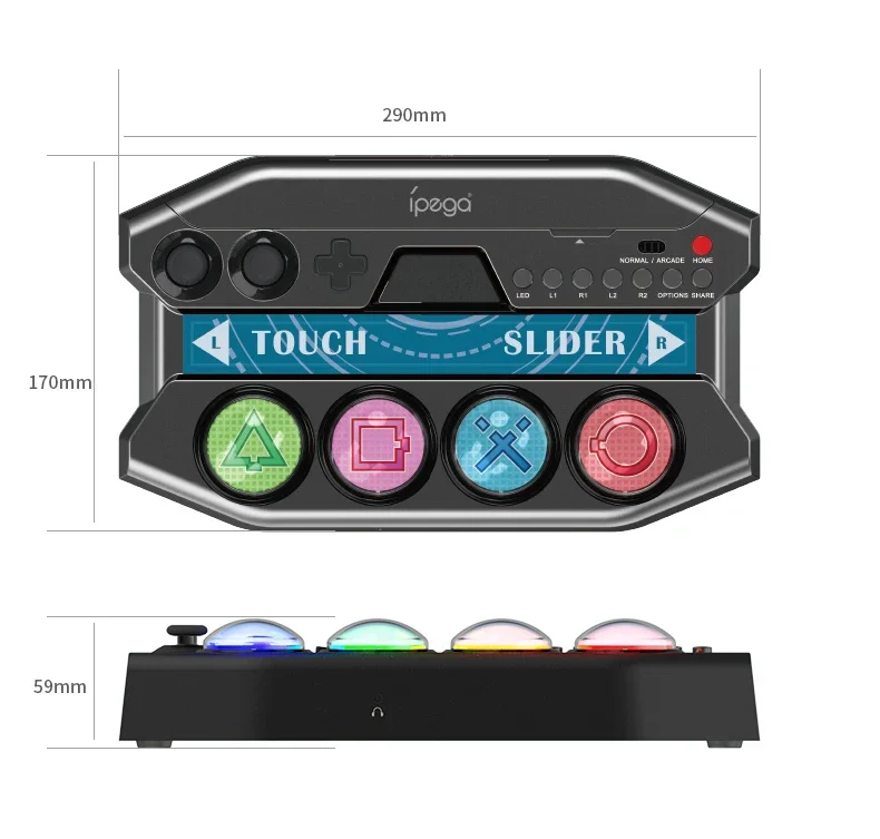 PG-P4016 For PS5 Gamepad Controller with Touch Bar LED Light DIVA Future Tone DX For PS4 Joystick