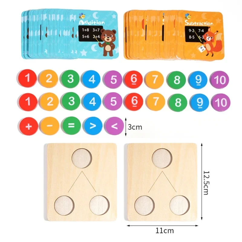 Niños matemáticas educación temprana material didáctico de madera Digital descomposición aritmética número cognición juguetes para contar