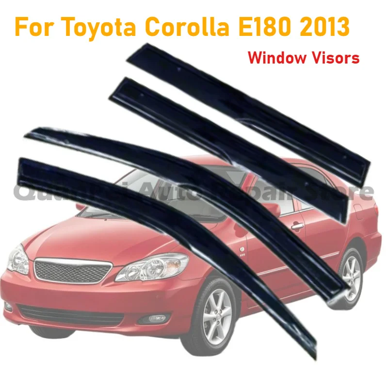 Car Window Visors Rain Guards For Toyota Corolla E180 2013,4Pcs PC Material No Drill 3M Tape,Anti UV Sedan Exterior Decor