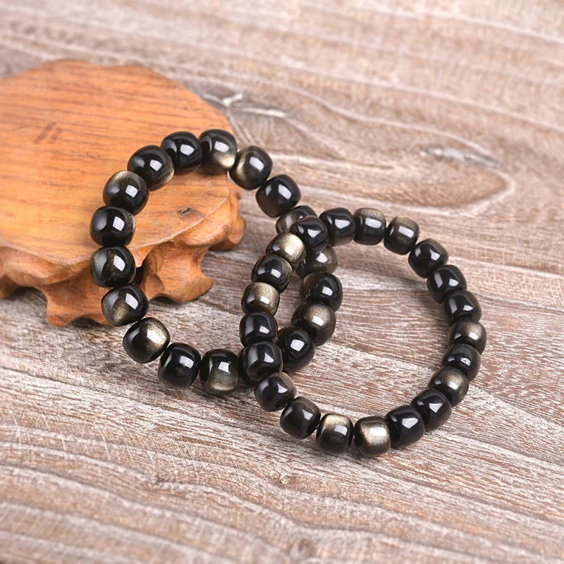 

Natural ObsidianBracelet Men and Women