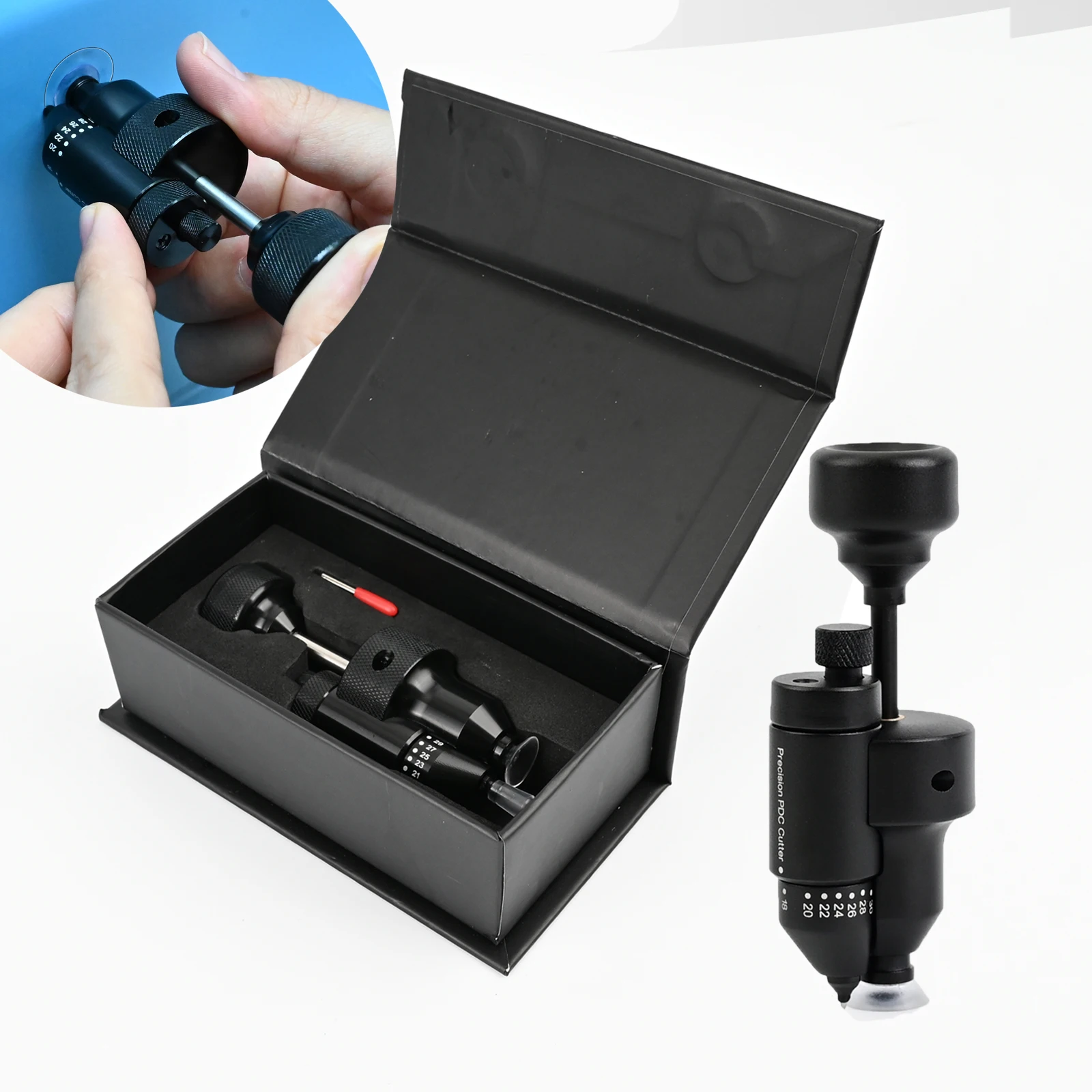 

EHDIS Precision Radar Hole Cutting Tool Accurate PDC Car Wrap Film Parking Sensor Cut Template 18mm~32mm Aperture Circular Tool
