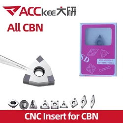 ACCKEE CBN Insert CNC Machining Lath Tool Cubic Boron Nitride Turning for Cast Iron Steel Cutting WNMG TNMG VNGA CCMT TPGH CBN