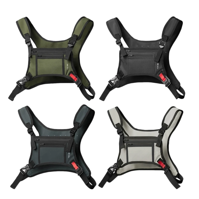 

Men Waterproof Chest Rig Bag Casual Wear Resistant Vest Bag Large Capacity