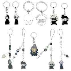 Anime Keychain Geto Suguru Satoru Gojo JJK Stainless Steel Necklace Accessories Pendant Keyring Bag Jewelry Gift