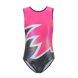 5-14 Years Children Girls Diamante Sleeveless Ballet Practice Dancewear Gymnastics Bright Color Bodysuits