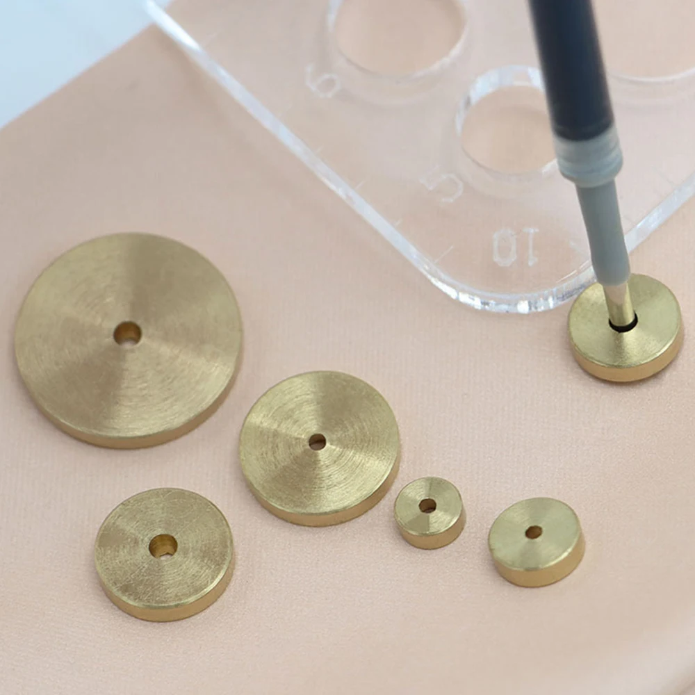 1Set Leather Craft Tools 6 Pieces Diameter 6mm-20mm Leather Brass Space Set DIY Round Line Marking Hand Craft Tools