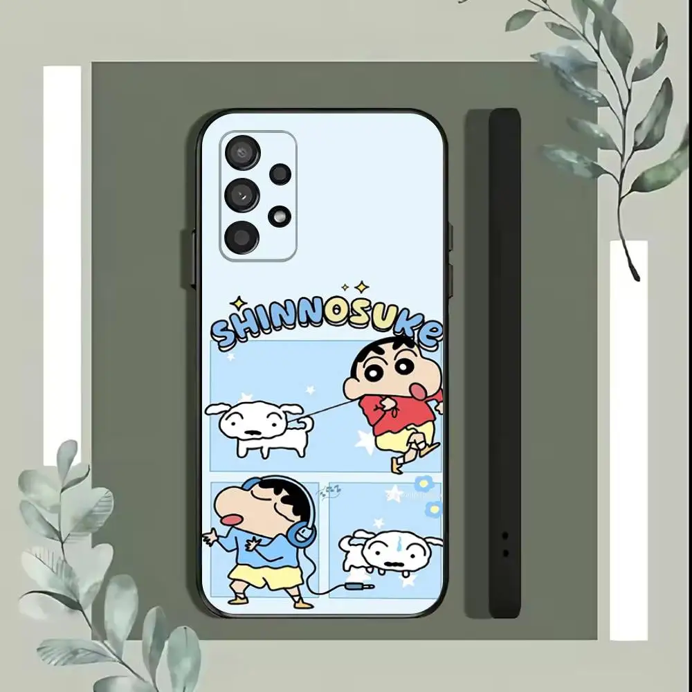 Anime H-Crayon Shin-chan-S  Phone Case For Samsung S25,S24,S21,S22,S23,S30,Ultra,S20,Plus,Fe,Lite,5G Black Cover