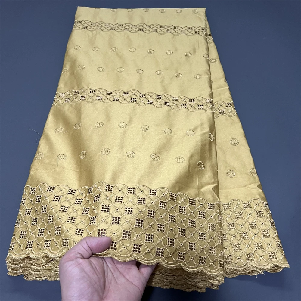 

Tulle Lace Fabric for Sewing Dress, Damask Cotton, High Quality, Pure Embroidery, Wedding Party, Nigerian, 5Yard, 2025, hz1397