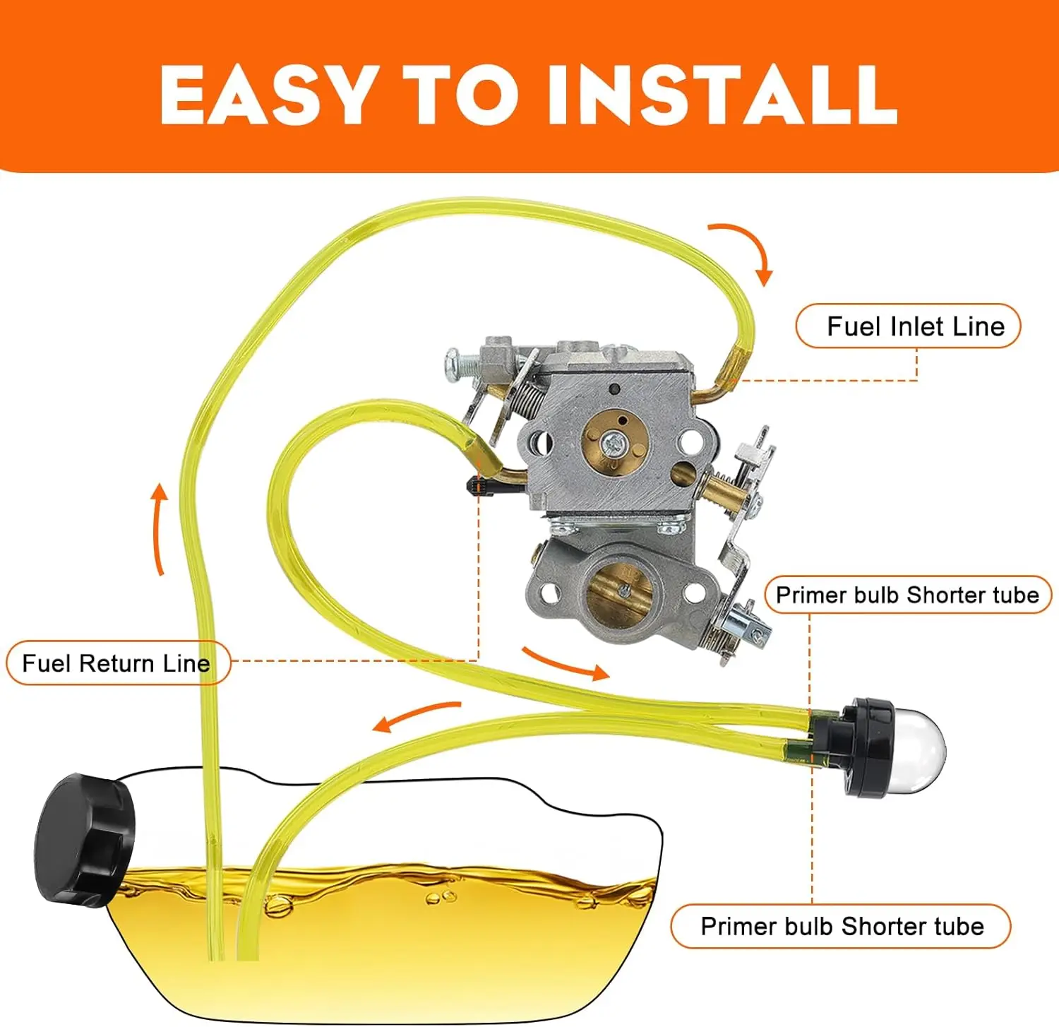 Hipa Fuel Line with Primer Bulb for Husqvarna Chainsaw 235 236 240 340 345 350 353 440 445 450 460 Trimmer Weedeater 123L 225