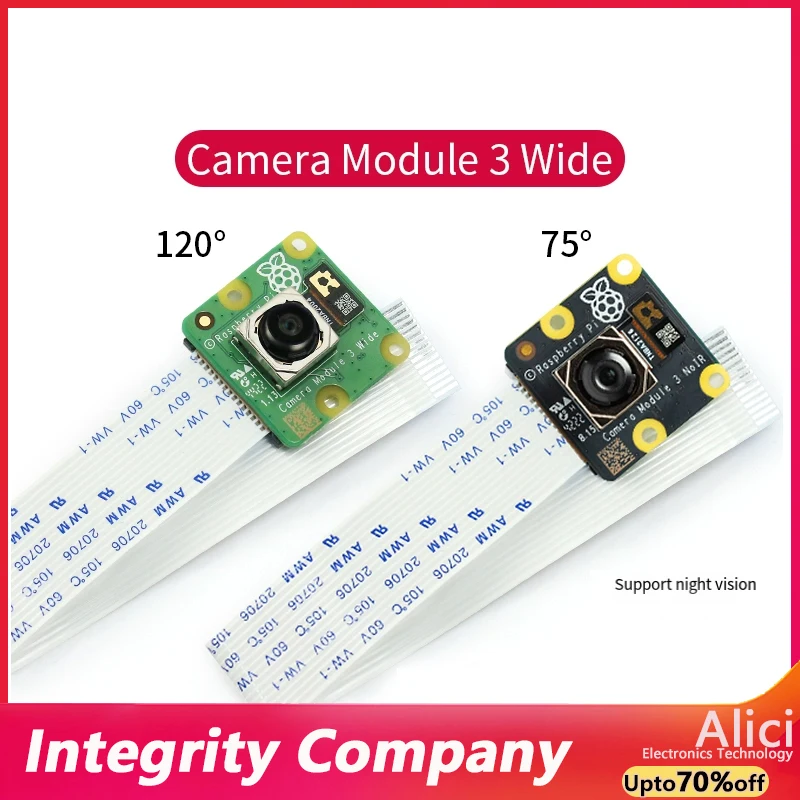 1 قطعة لوحدة كاميرا Raspberry PI 3 كاميرا واسعة NoIR للرؤية الليلية التركيز التلقائي 12mp الأصلي