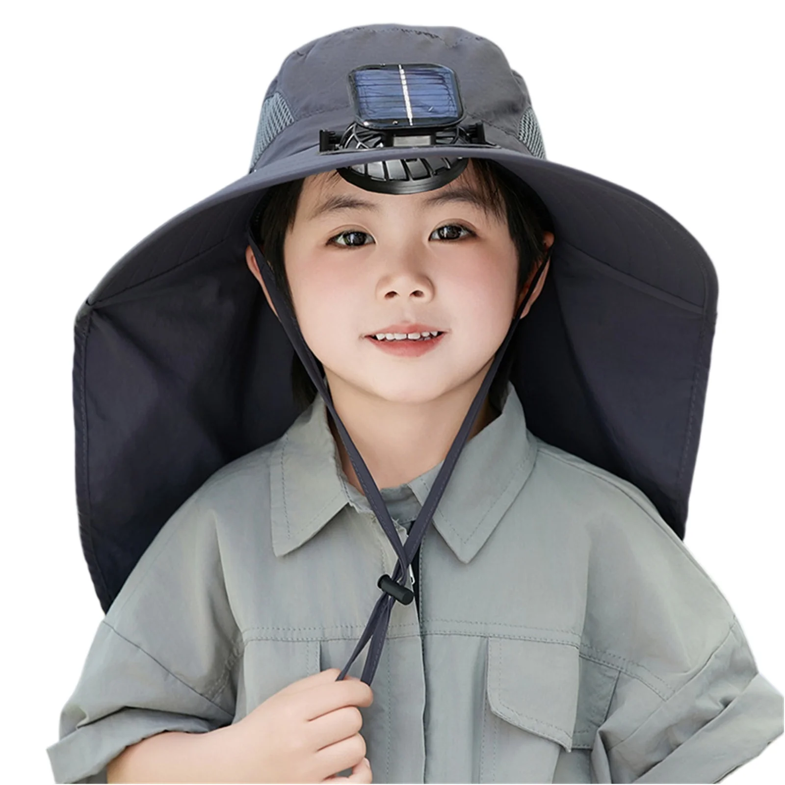 

Children's Outdoor Mountaineering Fishing Sun Hat With Large Fan, Sun Hat Fan Cap, Sun Hat with Fan Sun Hat Unisex UV Protection