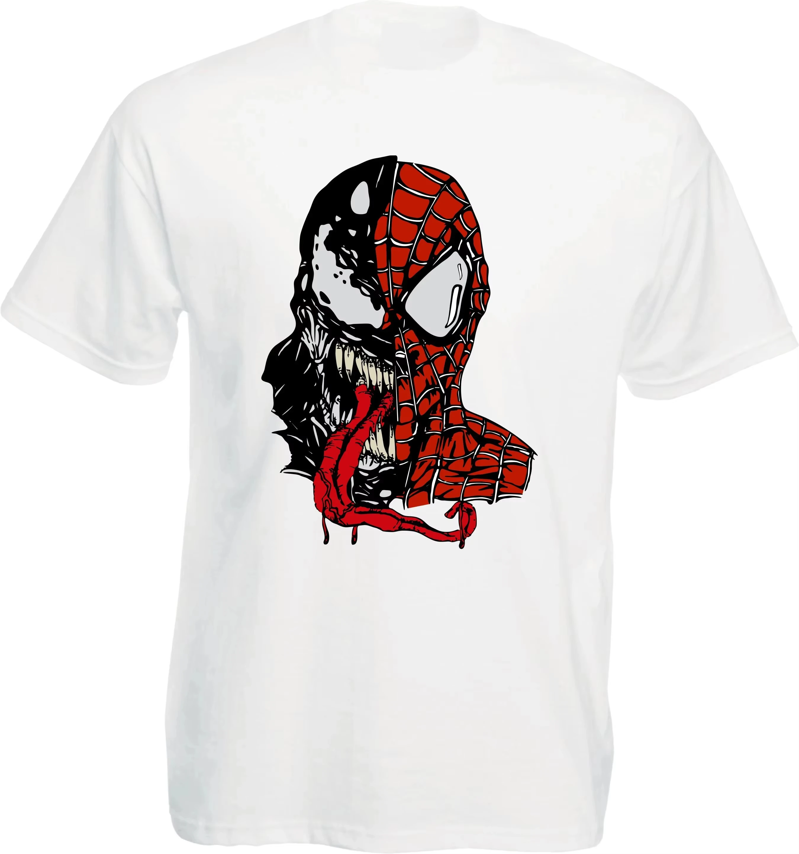 Camiseta Nueva 2026 de Marvel Spiderman Venom con Diseño de Cara Dividida para Hombre y Mujer, Camiseta Gráfica de Película de Marvel, Ropa Urbana de Alta Calidad