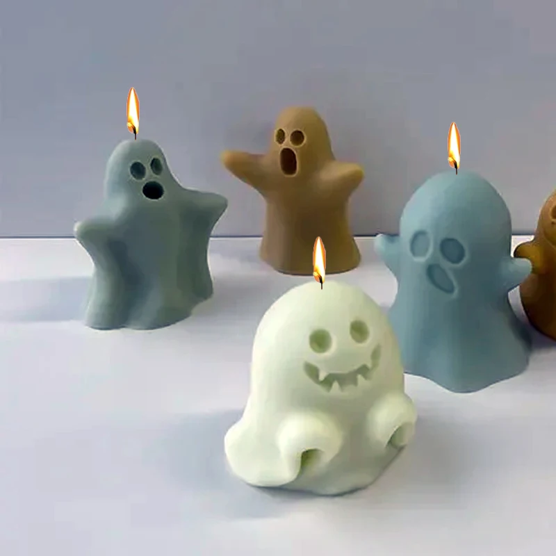 

Halloween Ghost Candle Silicone Molds Diy Ghost Party Fun Scented Candle Plaster Crafts Resin Mold Halloween Gift Making Tool