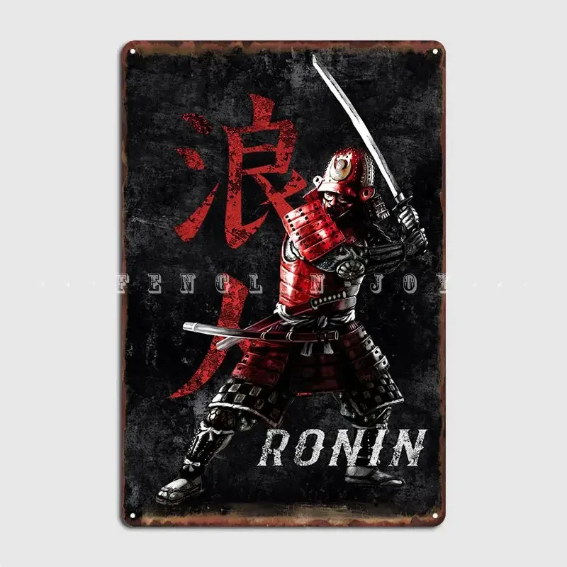 Samurai Ronin Warrior Poster Metal Plaque Club Party Club Bar Classic Mural Painting Tin Sign Posters