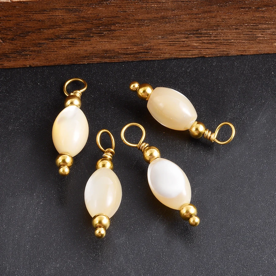 2 Stück natürliche Süßwasserperlen-Anhänger für Schmuckherstellung, goldfarbener Edelstahlring, unregelmäßiger Anhänger, DIY-Ohrringe – Detail 20