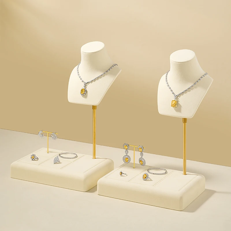 Oirlv Microfiber Jewelry Display Stand Multifunctional Necklace Ring Earring Jewelry Combination Display Prop Jewelry Exhibition