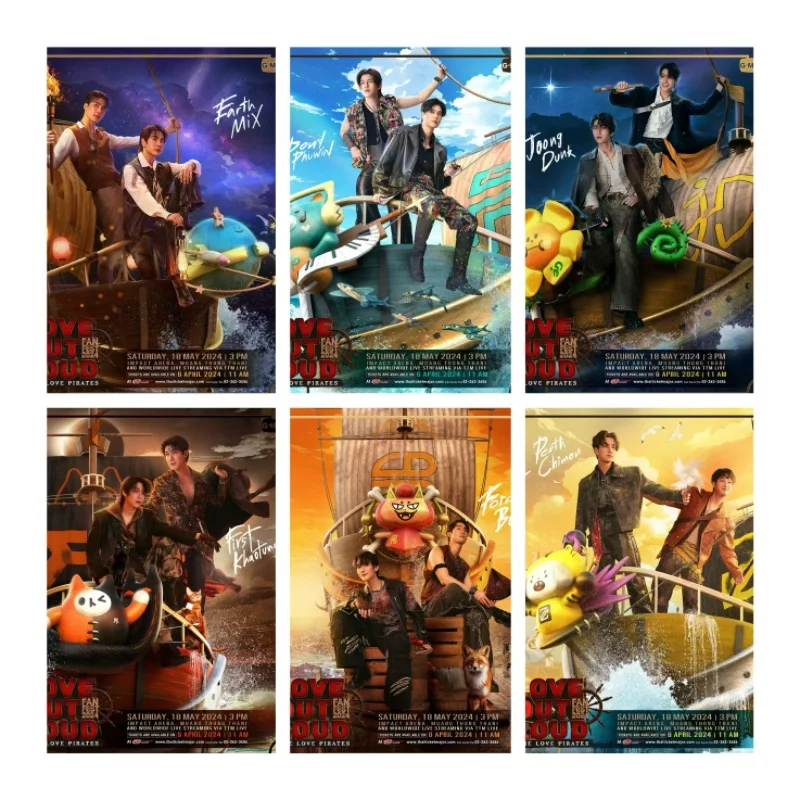 GMM TV BL CP Firstkhaotung Bounprem Joongdunk Earthmix Offgun Winnysatang 21*30 CM Poster Home Decor Background Wall Stickers