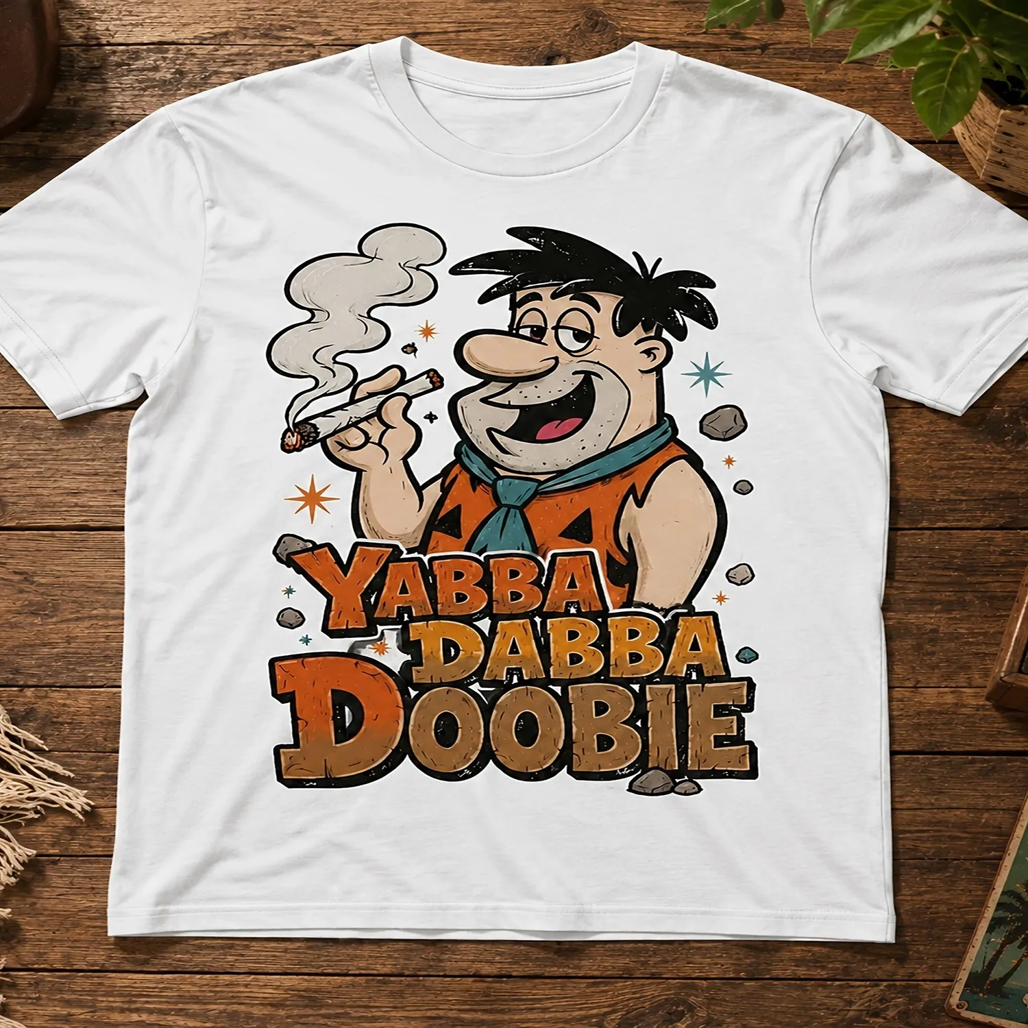 Men'S And Women'S Yabba Dabba Doobie Cartoon Character Unisex 100 T-Shirt, Soft, All-Season Casual Streetwear Essential, All-Match All-Season Style, Affordable Daily Wear Perfect Christmas Gift Gift for him, Retro graphic tee