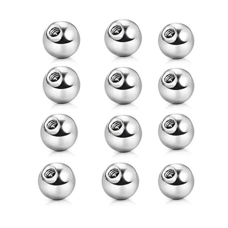 100pcs Replacement Spare BALLS Labret Barbell Bar Piercing Attachments 14g 16g DIY Stainless Steel Body Jewelry