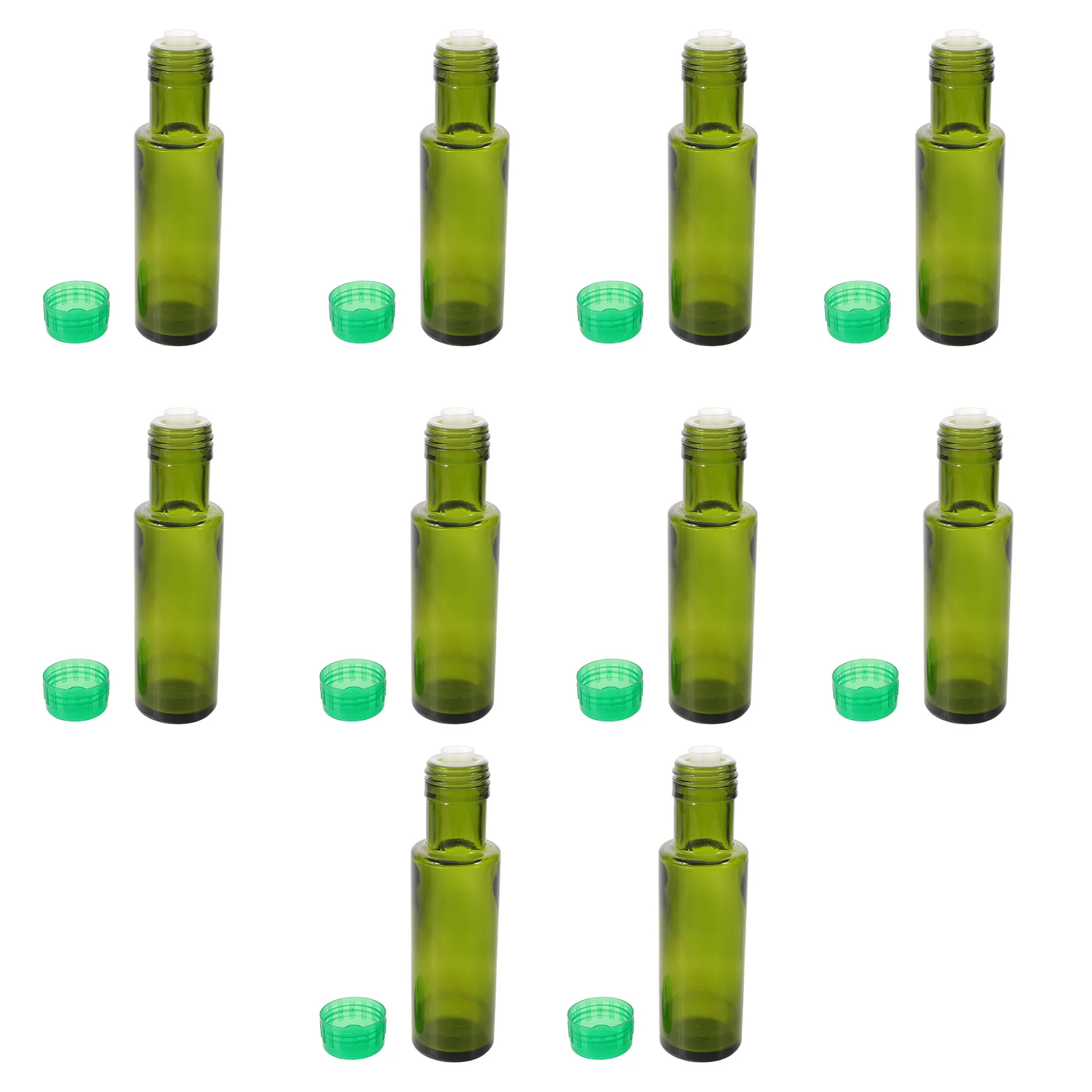 

10Pcs Olive Oil Bottles Glass Dispenser Leakproof Airtight Round Design Kitchen Storage Sealed Container Cooking Oil Pour Bottle