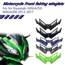 Motorcycle Front Fairing Winglets For Kawasaki Ninja 300/250 2013-2017 Pneumatic Tail Spoiler Protector Front Mouth Shell Cover