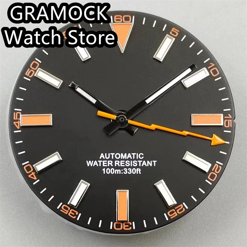 GRAMOCK 29mm Black Blue Dial Luminous Watch Dial Fit NH35 NH36 NH38 NH34 ETA2824 PT5000 Movement