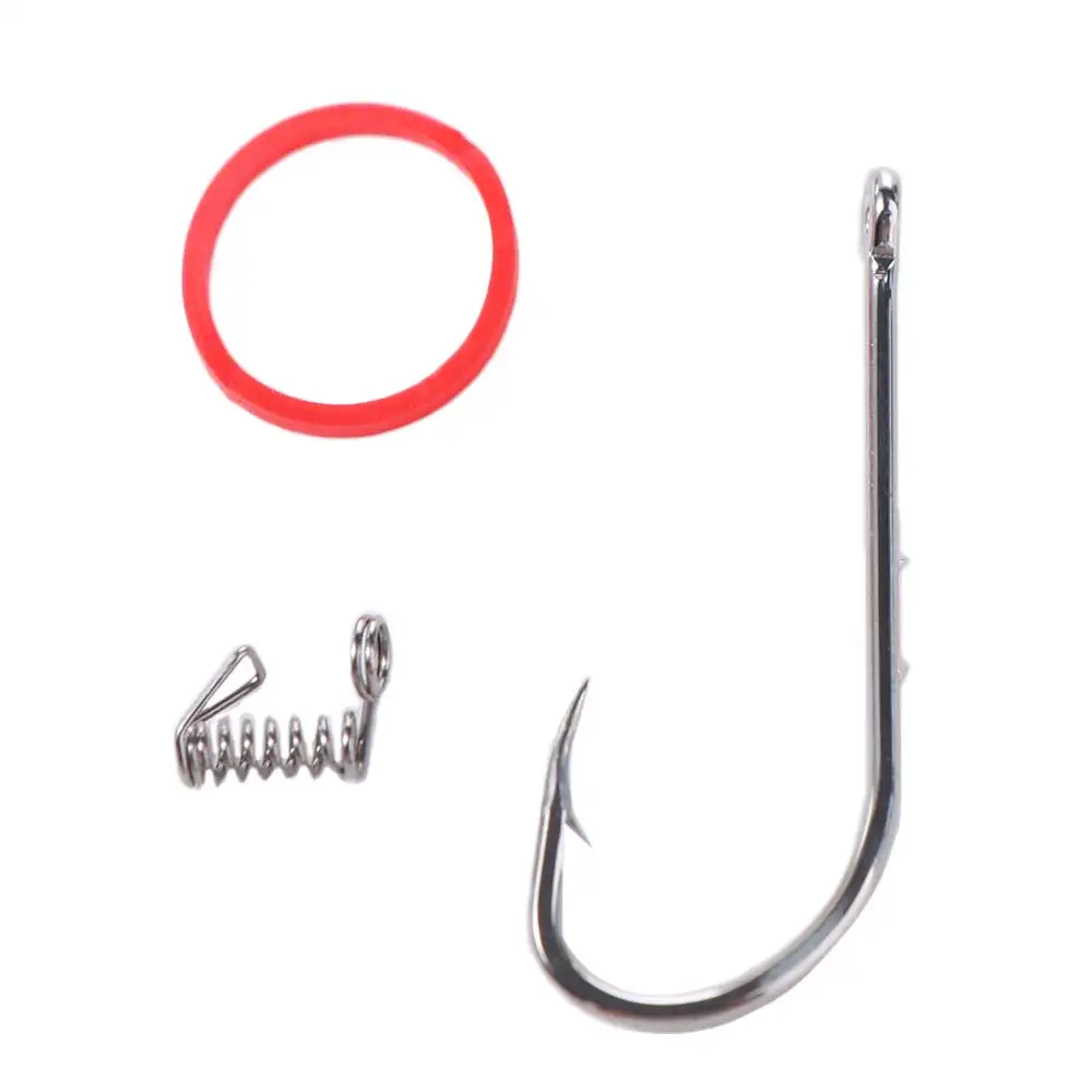 

Carbon Steel Live Shrimp Fishing Hooks Single Hook Hanging Spring Fishing Fixed Hooks Strong Sharp With Holes Barbed Fishhook
