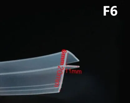 شريط لاصق مطاطي واسع من السيليكون ، باب زجاجي وشريط مانع للتسرب ، على شكل F/H ، غرفة استحمام ، 2 ، 6 ، 8 ، 10 ، 12 #6