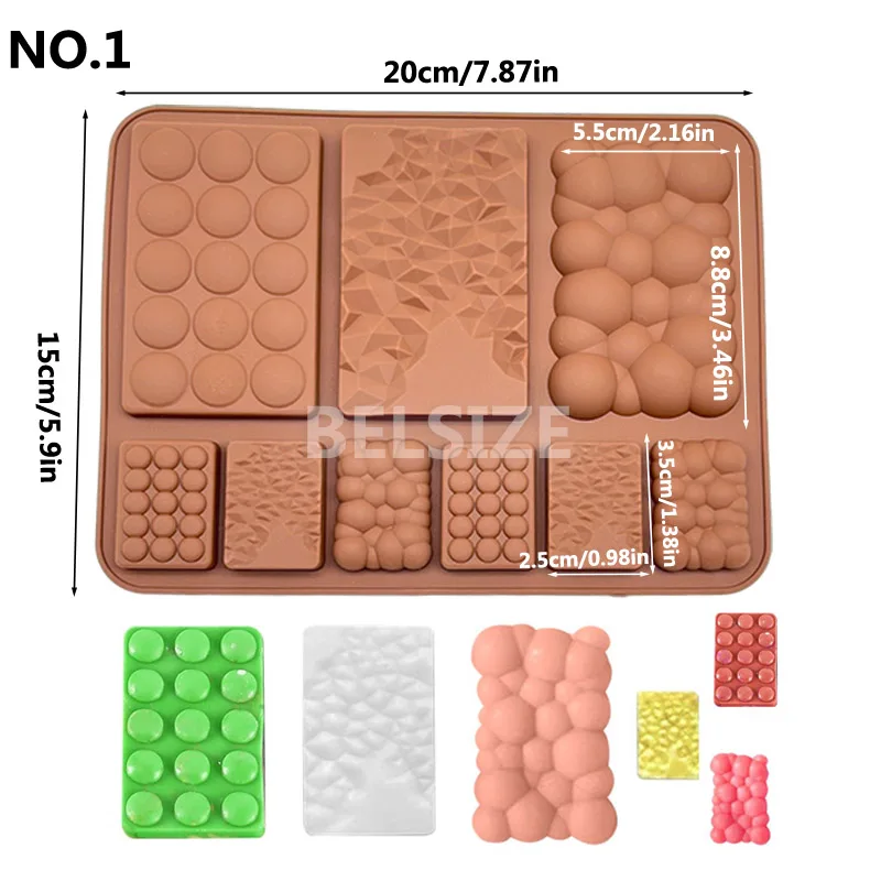 Cake Decoration Tools Chocolate Silicone Mold  Non-Stitck Chocolate Candy Bar Pastry Mold Kitchen Baking Accessories Tools